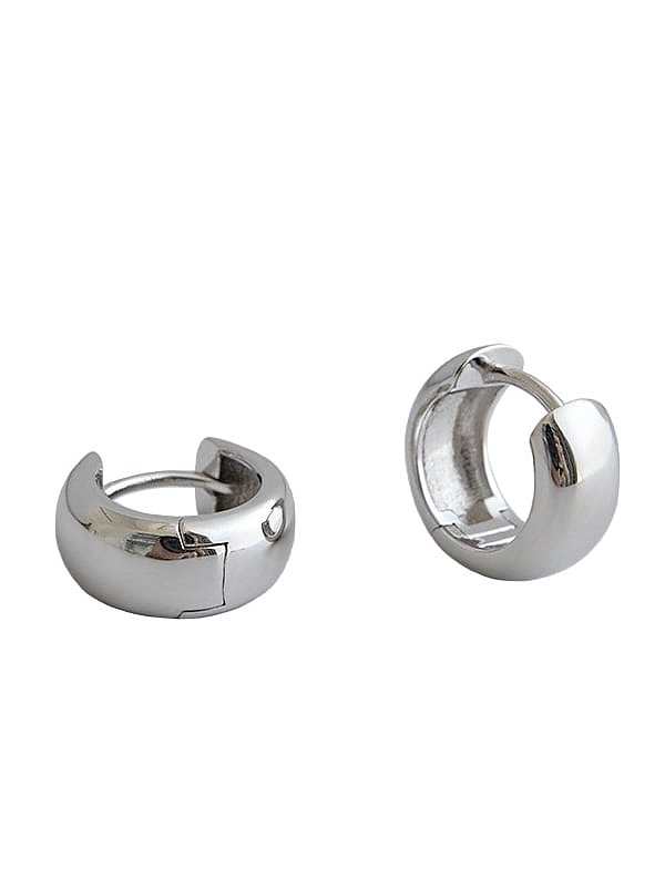 925 Sterling Silver Round Vintage Huggie Earring