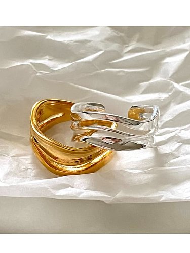 Unregelmäßiger stapelbarer Vintage-Ring aus 925er Sterlingsilber