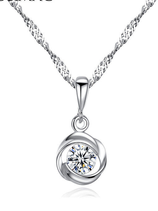 Sterling silver classic 3A zircon simple mini simulation necklace
