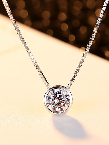Sterling Silver classic AAA zircon Mini Necklace