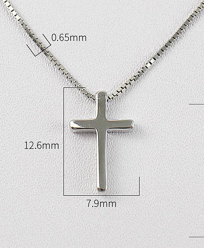 Minimalistische Mini-Kreuz-Halskette aus Sterlingsilber