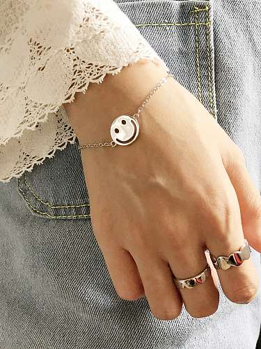 Bracelet visage sourire en argent 925