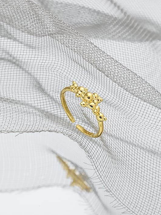 925 Sterling Silver Bead Irregular Vintage Band Ring