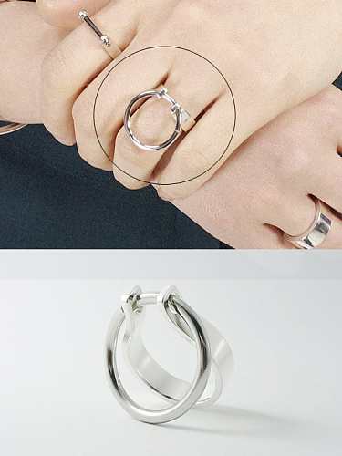 Minimalistischer runder Ring in freier Größe aus 925er Sterlingsilber