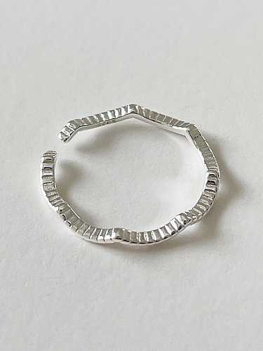 925 Sterling Silver Geometric Vintage Band Ring
