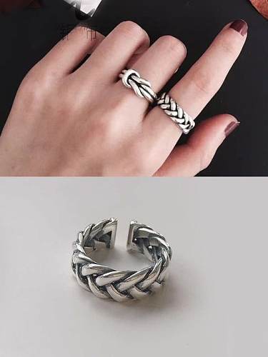 925 Sterling Silver knot Vintage Free Size Band Ring