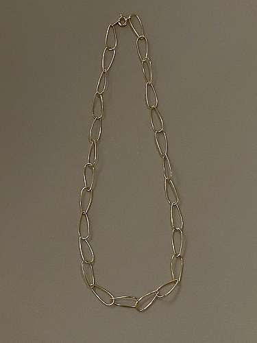 925 sterling silver simple hollow chain necklace