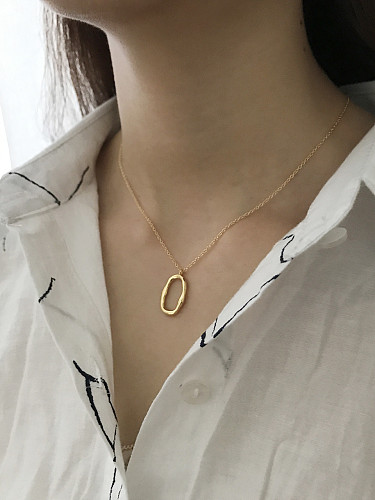 sterling silver irregular shape design necklace
