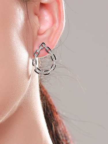 925 Sterling Silver Cubic Zirconia Water Drop Dainty Huggie Earring