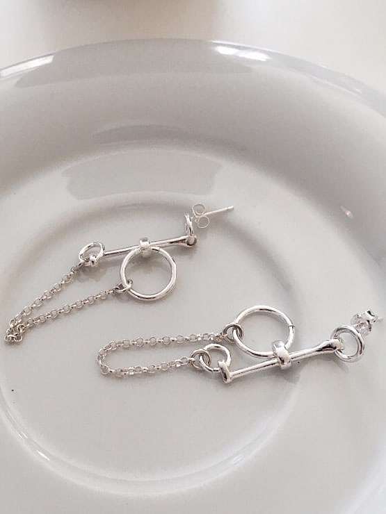 925 Sterling Silver Tassel Vintage Threader Earring