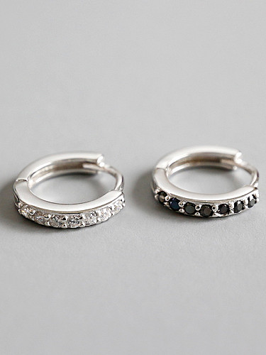 925 Sterling Silver With Platinum Plated Cubic Zirconia Stud Earrings