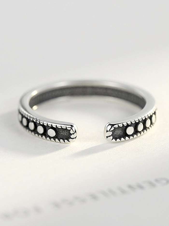925 Sterling Silver Fashion embellishment retro adjustable ring