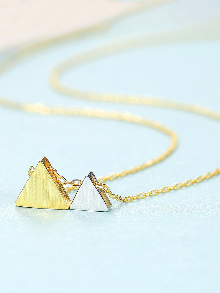 925 Sterling Silver with Glossy Simplistic Triangle Necklaces
