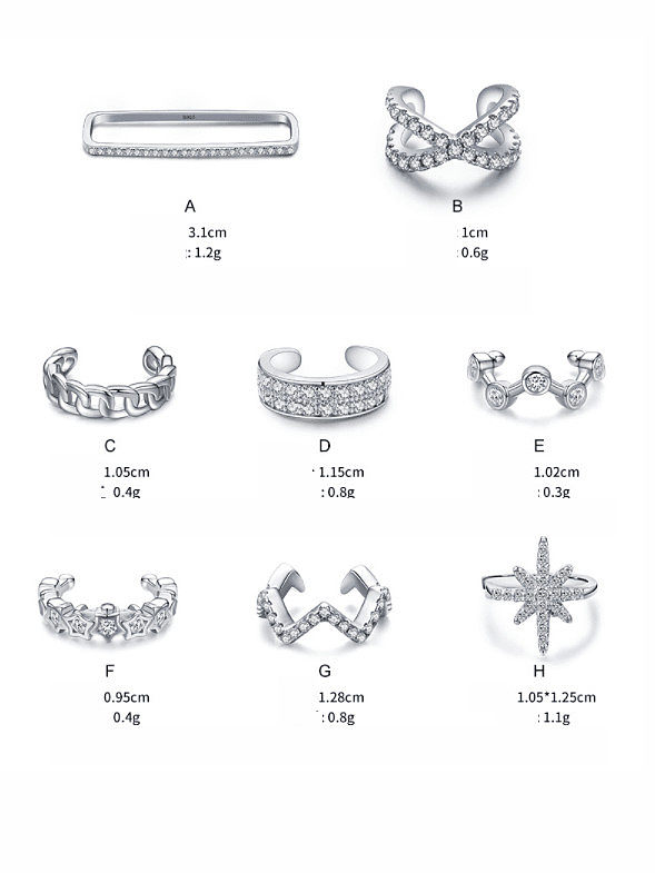 925 Sterling Silver Cubic Zirconia Irregular Minimalist Single Earring(Single-Only One)