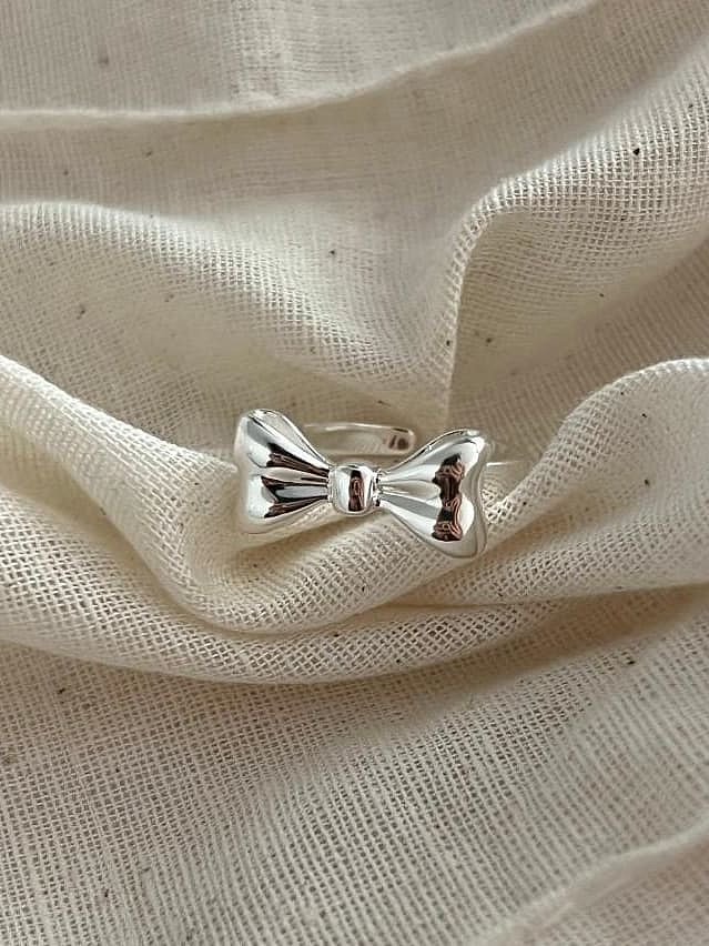 925 Sterling Silber Bowknot minimalistischer Bandring