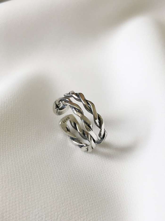 925 Sterling Silver Geometric Vintage Stackable Ring