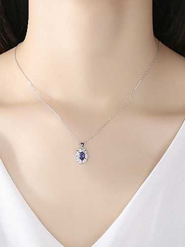 925 Sterling Silver Cubic Zirconia Flower Minimalist Necklace