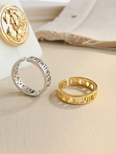 Anéis digitais em prata esterlina 925 com banho de ouro 18k na moda Roma