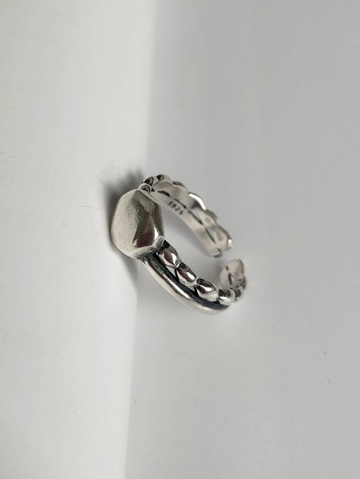 925 Sterling Silver Geometric Vintage Band Ring