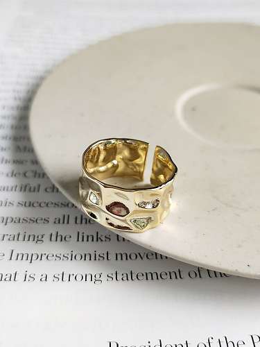 Unregelmäßiger/geometrischer Ring aus 925er Sterlingsilber in freier Größe