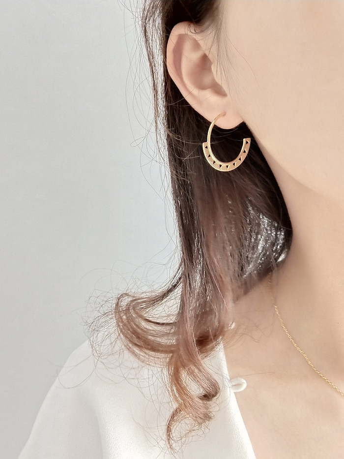 Sterling Silver gold-plated circle Earring