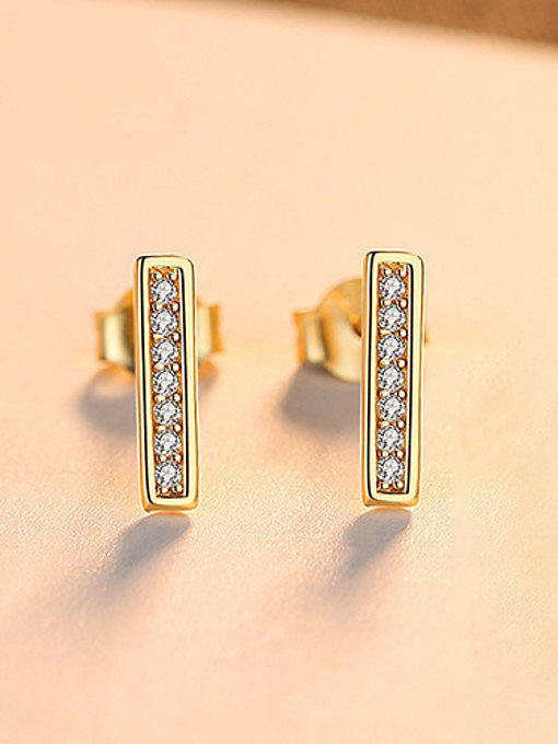 925 Sterling Silver With  Simplistic One word Stud Earrings