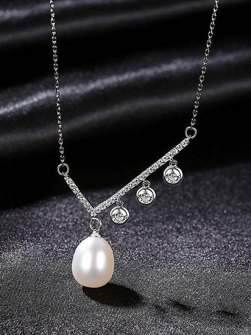 925 Sterling Silver Cubic Zirconia Irregular Dainty Necklace