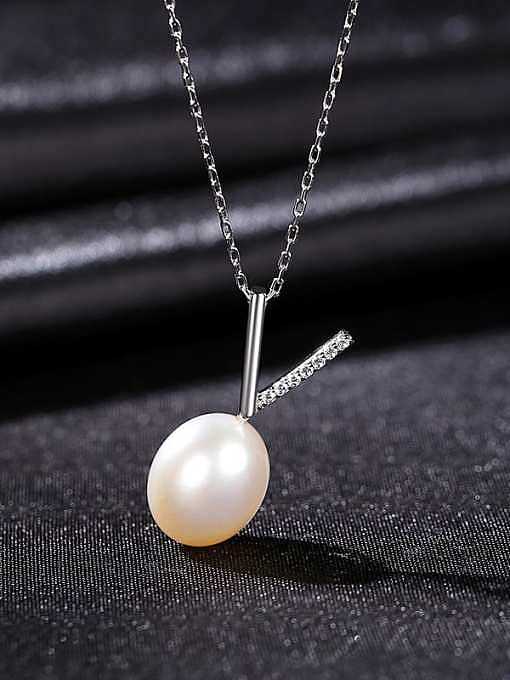 Collar delicado irregular de perlas de agua dulce de plata esterlina 925