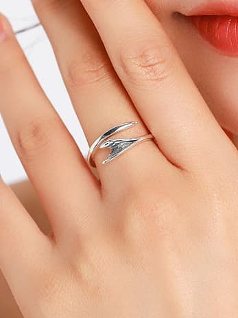 925 Sterling Silver Fish Tail Trend Band Ring