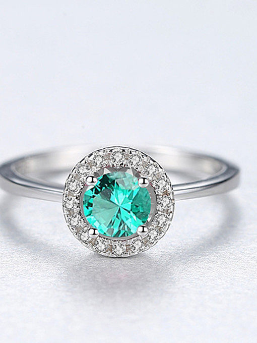 Sterling silver fashion high-end multicolor treasure ring