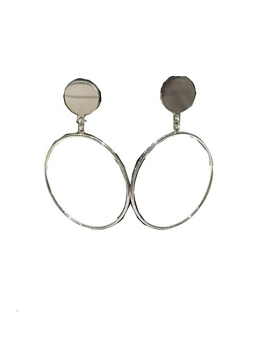 925 Sterling Silver Round Minimalist Chandelier Earring