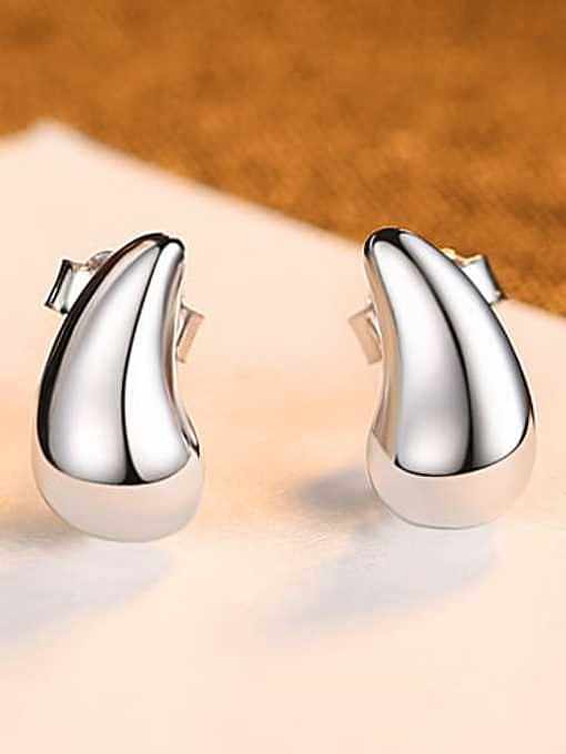 925 Sterling Silver Smooth Irregular Minimalist Stud Earring