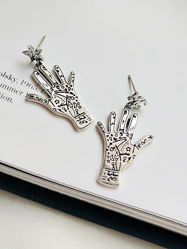 925 Sterling Silver Vintage palm Earring