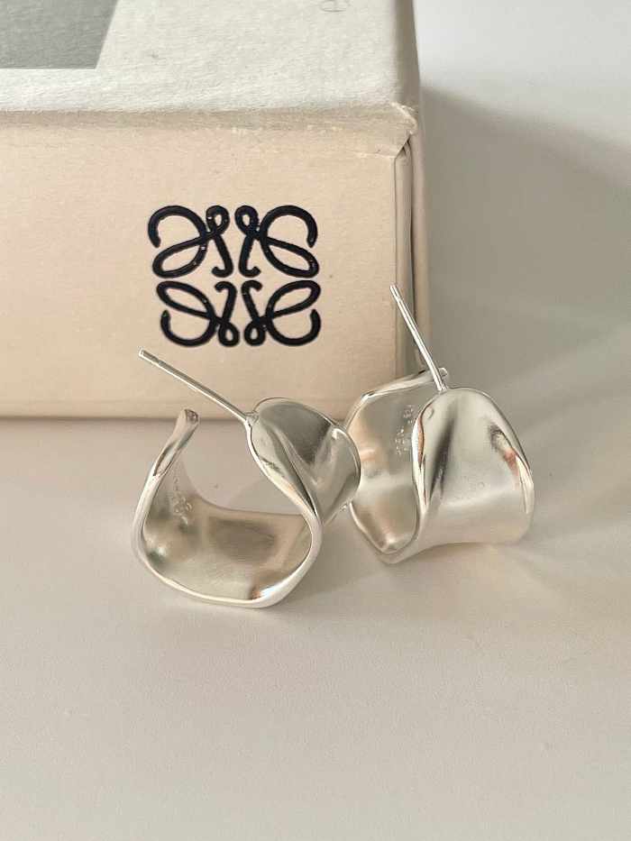 925 Sterling Silver Geometric Vintage Stud Earring