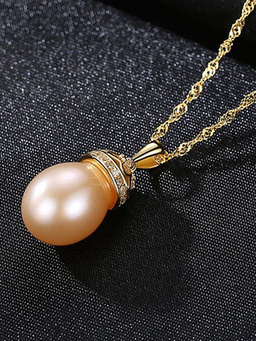 Sterling silver 9-10mm natural freshwater pearl necklace