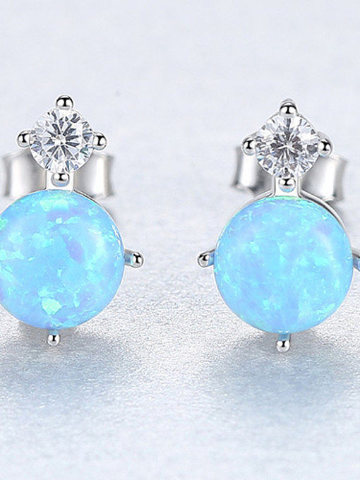 Sterling Silver Classic Mini opal with AAA grade zircon studs