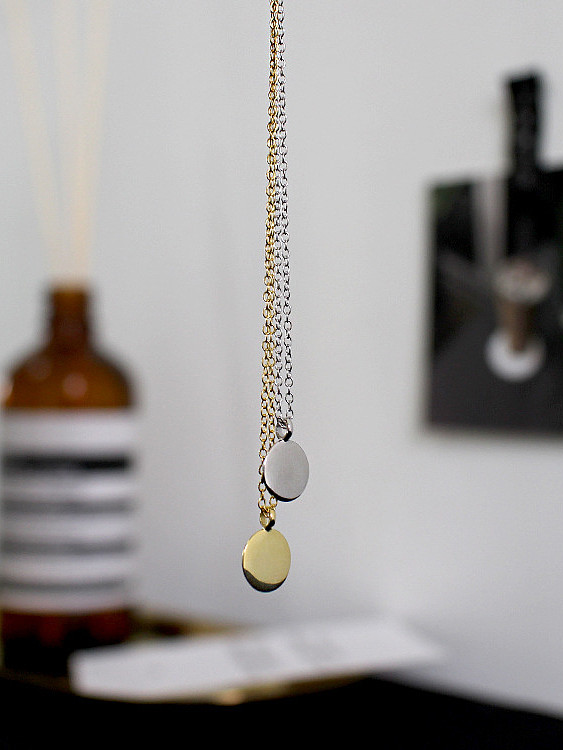 Sterling silver minimalist geometry small round peas necklace