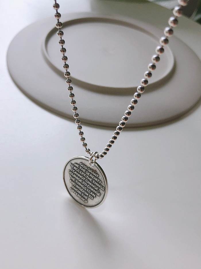 925 Sterling Silver Round Artisan Regligious Necklace