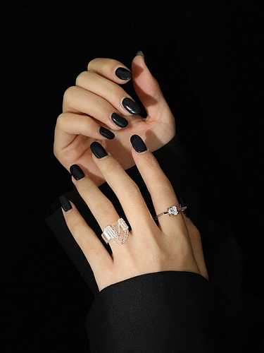 925 Sterling Silver Rhinestone Geometric Vintage Band Ring