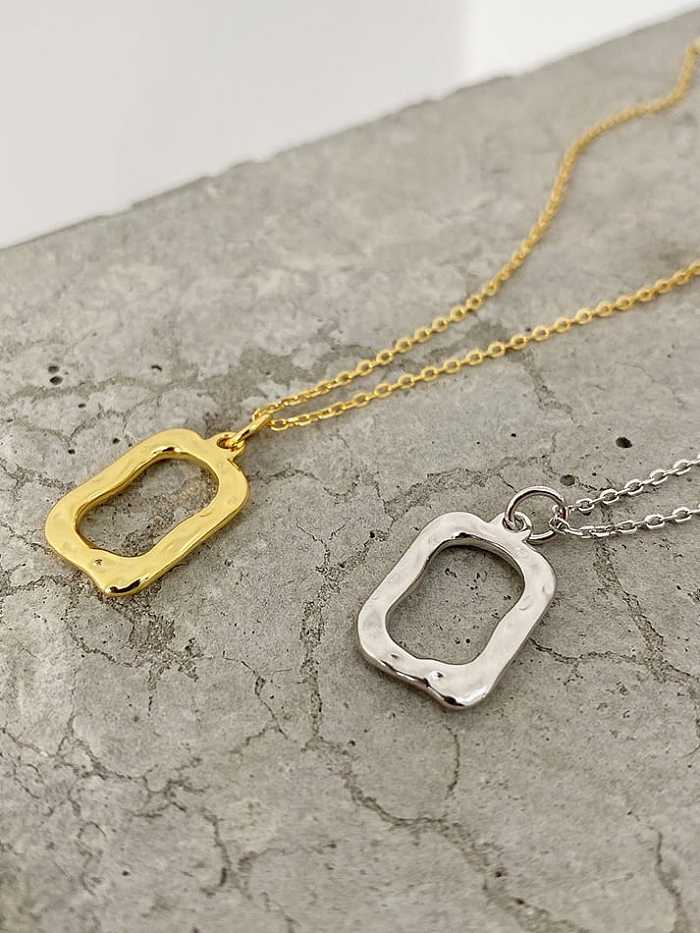 925 Sterling Silver Hollow Geometric Vintage Pendant Necklace