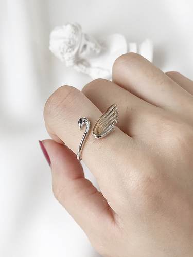 925 Sterling Silver Swan Minimalist Midi Ring