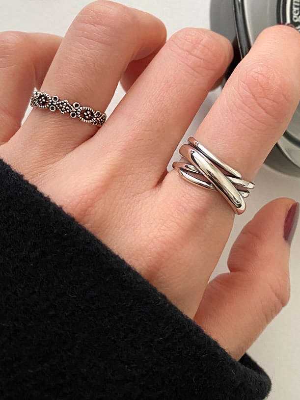 925 Sterling Silver Cross Vintage Stackable Ring