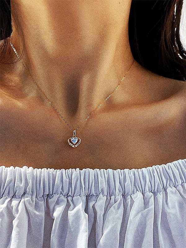 925 Sterling Silver Cubic Zirconia Heart Dainty Necklace