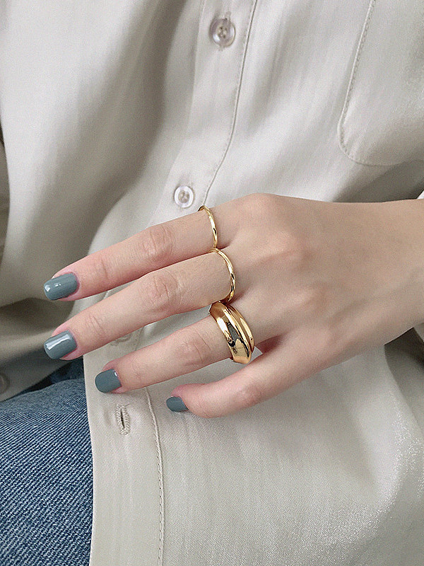 925 Sterling Silver With Smooth Simplistic Twist grain Free Size Rings