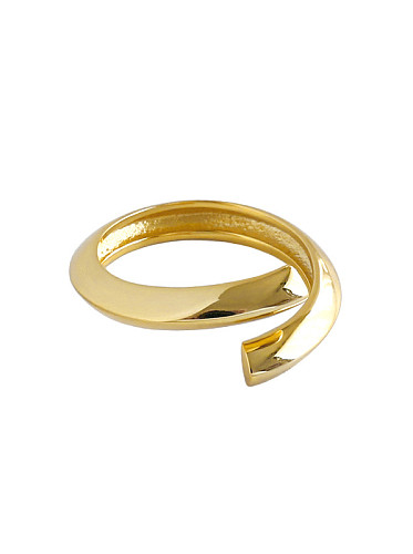 925er Sterlingsilber mit vergoldeten, schlichten, unregelmäßigen Ringen in freier Größe