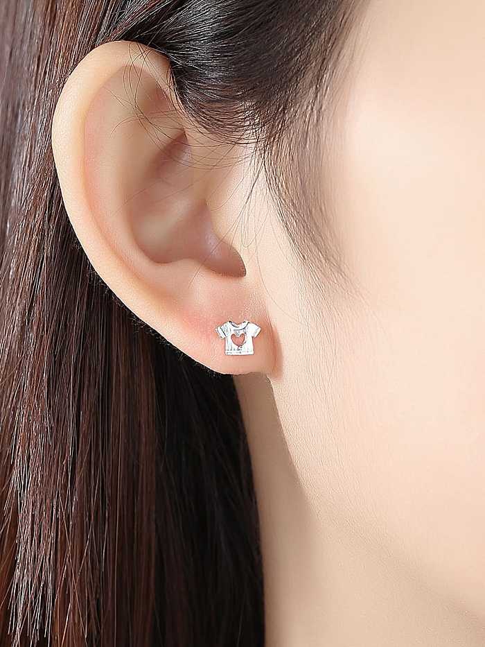 925 Sterling Silver minimalist fashion creative clothes pants love student Earring