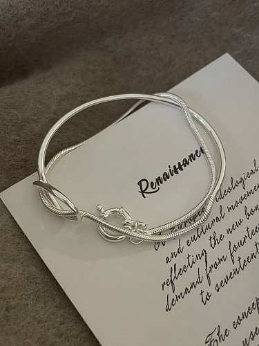 Unregelmäßiges, minimalistisches Strangarmband aus 925er Sterlingsilber