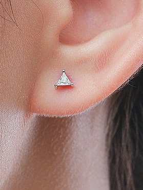 Brinco de prata esterlina 925 zircônia triângulo triângulo minimalista