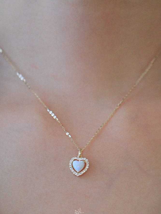 925 Sterling Silver Rhinestone Multi Color Heart Dainty Necklace