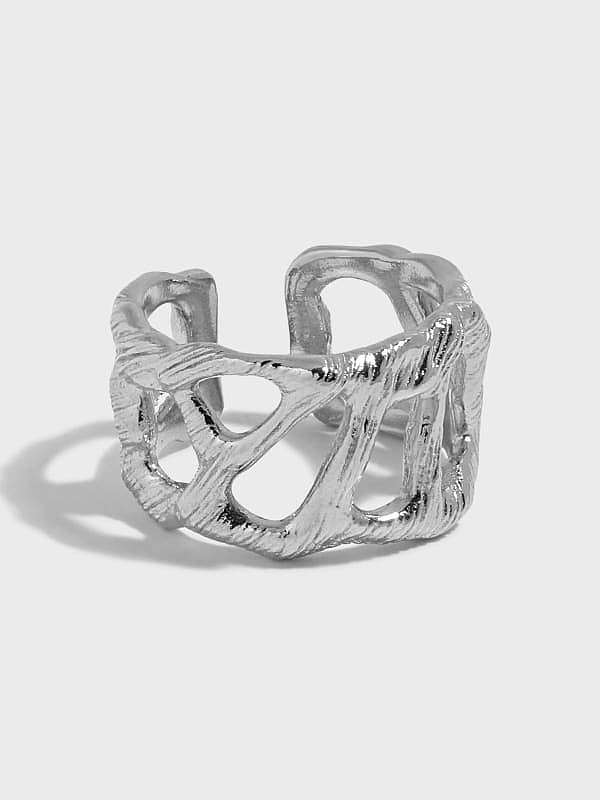 925 Sterling Silver Hollow Geometric Vintage Band Ring